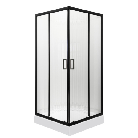 Baie - Kerra Soho Square Black 80 Carcasă de duș pătrată cu tavă de duș