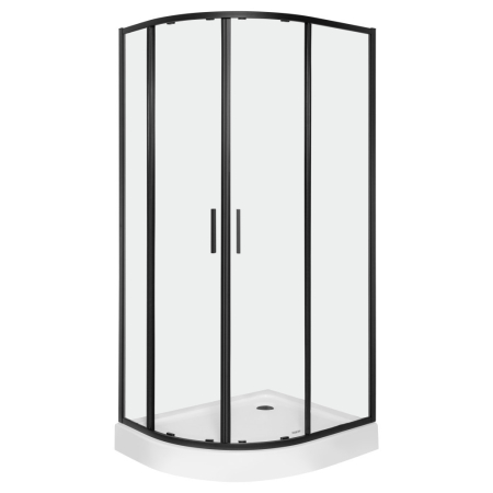 Cabină de duș asimetrică - Kerra Solid RA 100x80 BL cabină de duș cu ușă dublă curbată asimetrică cu tavă de duș - dreapta