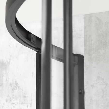 Kerra Solid RA 100x80 BL curbat ușă dublă asimetrică cabină de duș fără tavă [2]