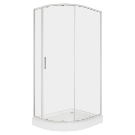 Cabină de duș asimetrică - Kerra Solid RPA 100x80 cabină de duș curbată cu o singură ușă asimetrică cu tavă de duș - stânga