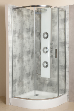 Kerra Solid RPS 80 cabină de duș cu o singură ușă curbată fără tavă [1]