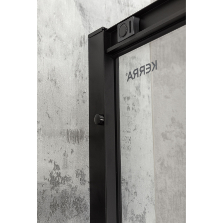 Kerra Solid RPS 80 Negru curbat cu o singură ușă cabină de duș fără tavă [4]
