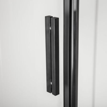 Kerra Solid RPS 80 Negru curbat cu o singură ușă cabină de duș fără tavă [1]