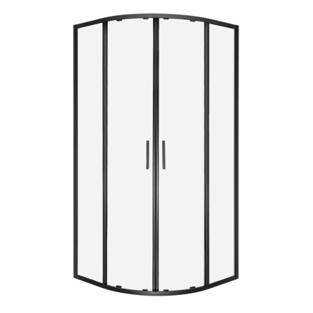 Cabină de duș semirotundă - Kerra Solid RS 80 Cabină de duș cu ușă dublă curbată neagră fără tavă