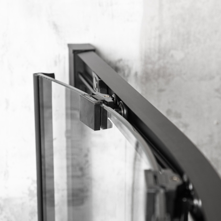 Kerra Solid RS 80 Negru curbat cabină de duș cu ușă dublă cu tavă de duș [3]