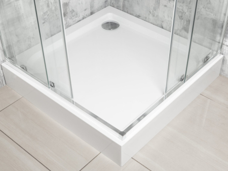 Kerra Solid SQ 100 Chrome cabină de duș pătrată cu tavă de duș [3]