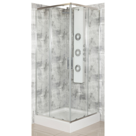 Kerra Solid SQ 100 crom pătrat cabină de duș fără tavă [2]