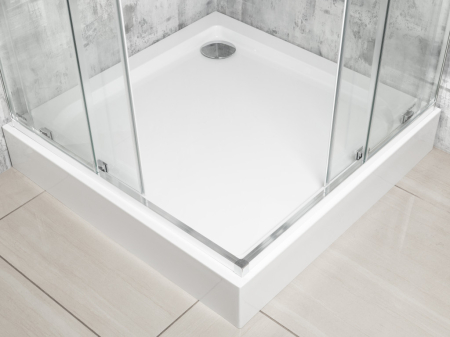 Kerra Solid SQ 80 Chrome cabină de duș pătrată cu tavă de duș [3]
