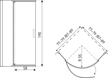 Kerra Splash Black 90 cabină de duș curbată fără tavă de duș [3]