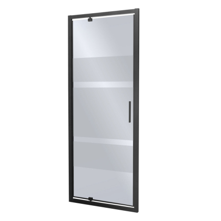 Ușă de duș cu un canat - Kerra Ușă de duș batantă Tomar DR 90 90x100 cu sticlă mată grafit cu dungi