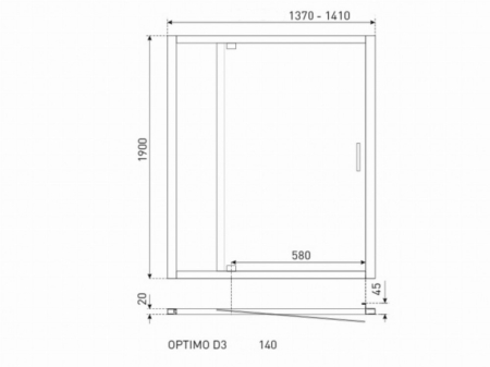 Kerra Ușă de duș OPTIMOD3140G 140x190 sticlă grafit [1]