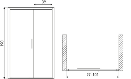 Kerra Ușă de duș Silves 100 DR 100x190 cu sticlă transparentă [1]