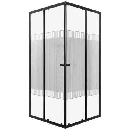 Cabină de duș pătrată / Cabină de duș dreptunghiulară - Kerra Xenia SQ 80 negru pătrat cabină de duș fără tavă