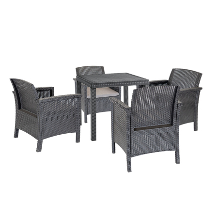 Produse temporar indisponibile - Leziter Adena 4+1 set de mobilier de grădină grafit