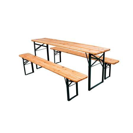 Produse temporar indisponibile - Leziter Banc de bere set pliabil cadru din oțel pin 175x50 cm