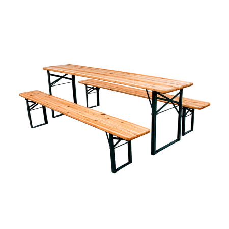 Produse temporar indisponibile - Leziter Banc de bere set pliabil cadru din oțel pin 200x50 cm