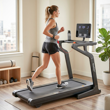 Leziter Banda de alergare cu afișaj Led Aeorun Max 150 kg, 4,5 CP, 18,8 Km/h, 12 programe, înclinare 0-15 procente [1]