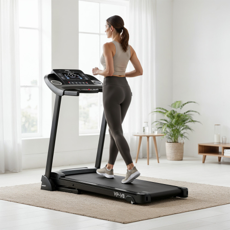 Leziter Banda de alergare cu afișaj Led Everit Max 120 kg, 0,75 CP, 0,8-12 KM/h, înclinare 0-3% [1]