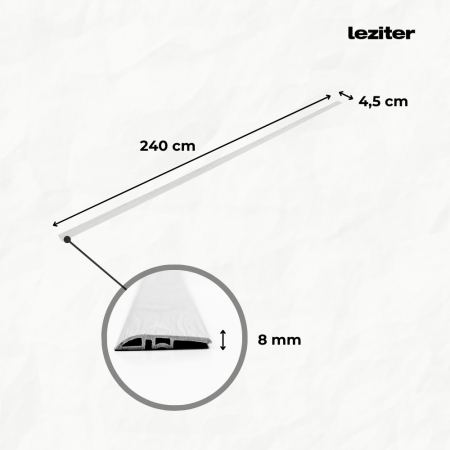 Leziter Bandă de nivelare a podelei din vinil SPC, stejar Picos, 2400x45x8 mm [2]