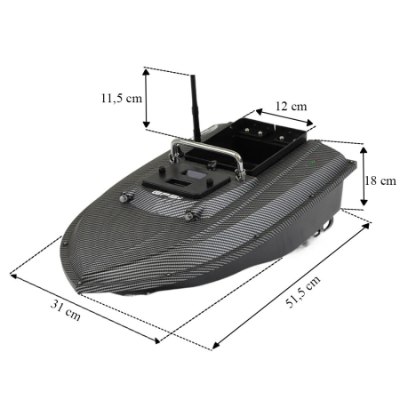 Leziter Barcă de hrănire GPS 4G cu ejecție spate din carbon [6]