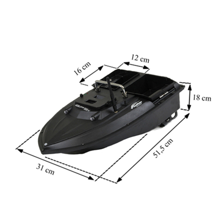 Leziter Barcă de hrănire GPS 4G cu ejector lateral, compartiment dublu pentru hrănire, negru [7]