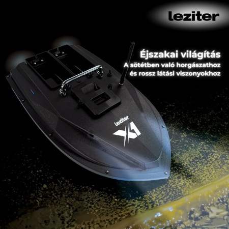 Leziter Barcă de hrănire X1 cu ejector spate, compartiment dublu pentru hrănire, negru [7]