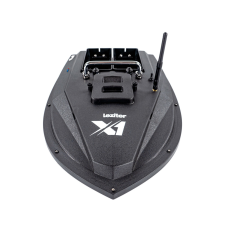 Leziter Barcă de momeli X1 GPS 4G cu compartiment dublu pentru hrănire, ejecție spate, negru [4]