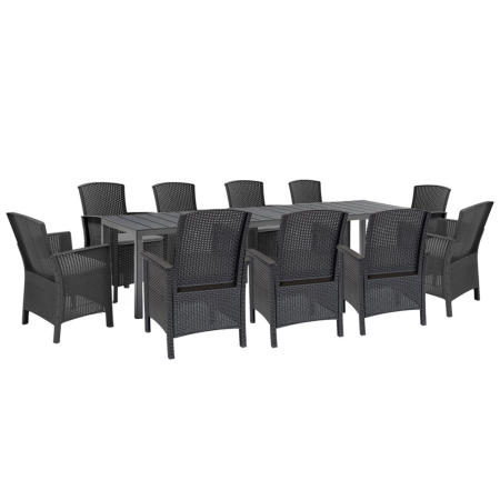 Produse temporar indisponibile - Leziter Barton 10+1 set mobilier de grădină grafit