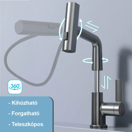 Leziter Robinet mixer pentru chiuvetă Mara cu cap multifuncțional negru [5]