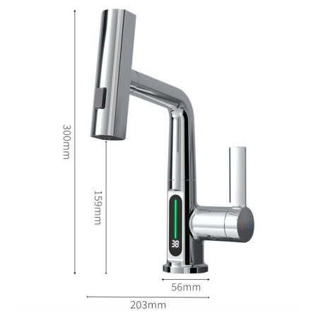 Leziter Robinet mixer multifuncțional pentru chiuvetă Mara cu afișaj digital negru [2]