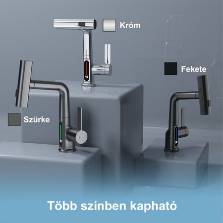 Leziter Robinet mixer multifuncțional pentru chiuvetă Mara cu afișaj digital negru [7]