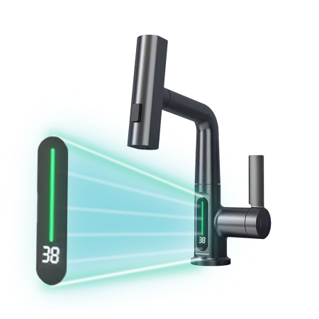Robinet chiuvetă - Leziter Baterie chiuvetă Mara cu cap multifuncțional și afișaj digital
