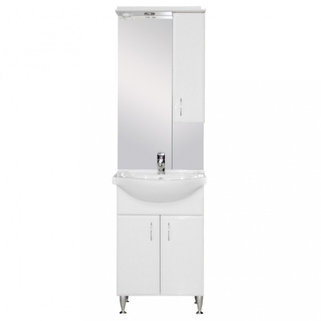 Produse temporar indisponibile - Leziter Bianca Plus 55 mobilier de baie complet în alb lucios, deschidere la dreapta