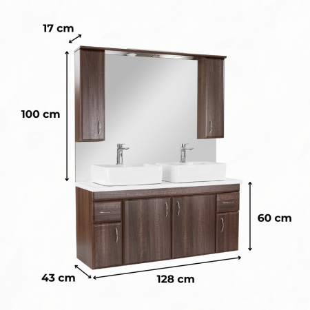 Leziter Bianco 130 fără lavoar cu blat de lucru din lemn de nuc Aida alb [1]