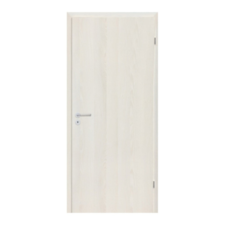 Ușă interioară - Leziter Blat de ușă decorativ 3D Frasin alb 75 dreapta cu balama cromată cu încuietoare BB