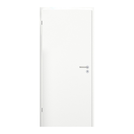 Uși și ferestre - Leziter Blat de ușă decorativ alb 90° stânga cu încuietoare BB, balama cromată