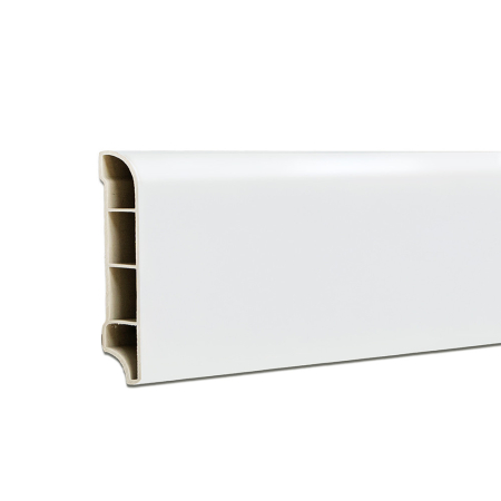 Construcții - Leziter Bordură de podea din vinil SPC Alb-zăpadă 2400x60x12 mm