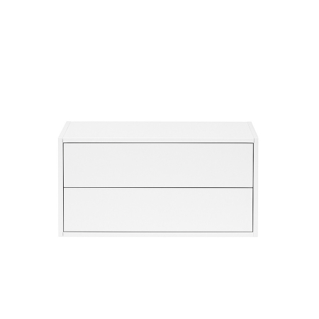 Mobilier pentru living - Leziter Boxie 2 sertare dulap de perete 40x80x37 cm alb