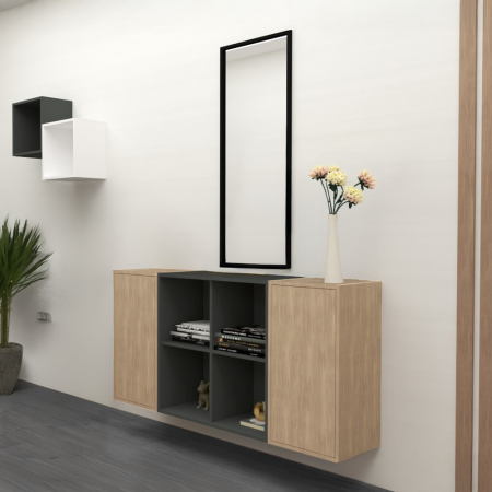 Leziter Boxie dulap de perete deschis 80x80x37 cm antracit [1]