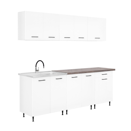 Mobilier bucătărie - Leziter Bucătărie Primo 220 alb, cu blat rauna sil