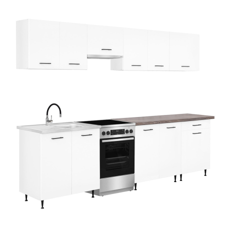 Mobilier bucătărie - Leziter Bucătărie Primo 280 alb, cu blat rauna sil