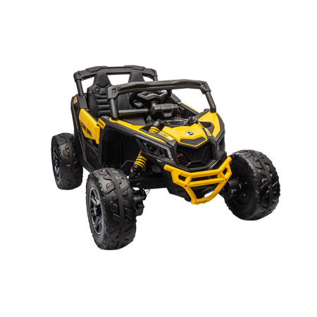 Jocuri și sport - Leziter Buggy electric pentru copii Can-Am Maverick 4x4, galben, pentru 2 persoane