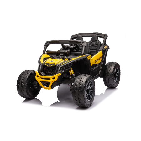 Leziter Buggy electric pentru copii Can-Am Maverick 4x4, galben, pentru 2 persoane [4]