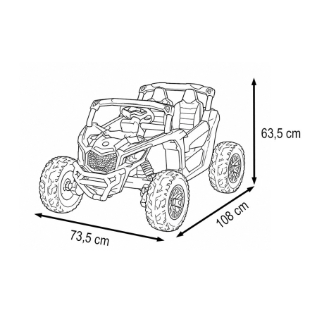 Leziter Buggy electric pentru copii Can-Am Maverick 4x4, galben, pentru 2 persoane [2]