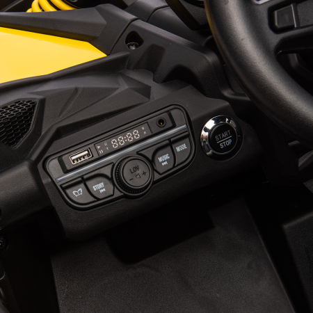 Leziter Buggy electric pentru copii Can-Am Maverick 4x4, galben, pentru 2 persoane [9]