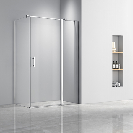 Leziter Cabină de duș asimetrică simplă de 80x100 cm cu ușă cu deschidere, fără tavă de duș [1]