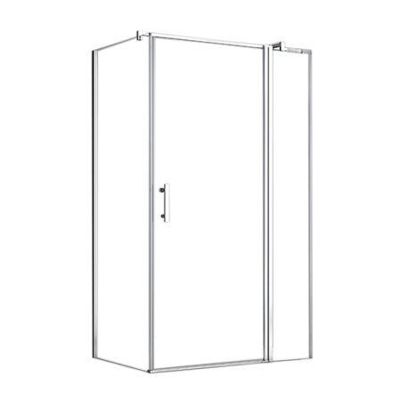 Baie - Leziter Cabină de duș asimetrică simplă de 80x100 cm cu ușă cu deschidere, fără tavă de duș