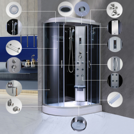 Leziter Cabină de duș cu hidromasaj Aria cu instalare pe partea dreaptă [6]