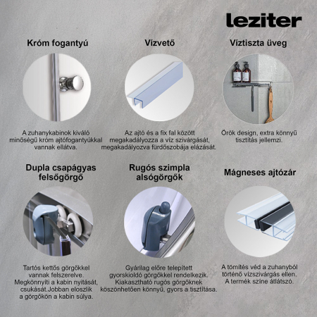 Leziter Cabină de duș cu hidromasaj Aria cu instalare pe partea stângă [3]