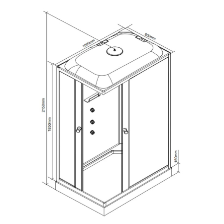 Leziter Cabină de duș cu hidromasaj pătrată Valerie 80x100 cm [2]